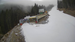 Modrá sjezdovka - dojezd k lanové dráze