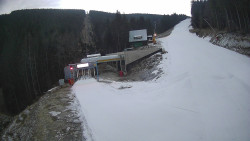 Modrá sjezdovka - dojezd k lanové dráze