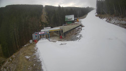 Modrá sjezdovka - dojezd k lanové dráze