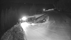 Modrá sjezdovka - dojezd k lanové dráze