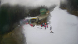 Modrá sjezdovka - dojezd k lanové dráze