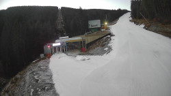 Modrá sjezdovka - dojezd k lanové dráze