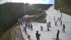 Modrá sjezdovka - dojezd k lanové dráze