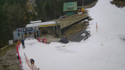 Modrá sjezdovka - dojezd k lanové dráze