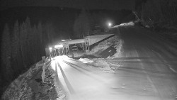 Modrá sjezdovka - dojezd k lanové dráze