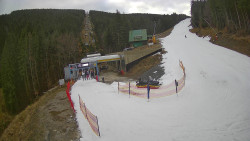 Modrá sjezdovka - dojezd k lanové dráze