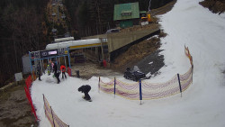 Modrá sjezdovka - dojezd k lanové dráze