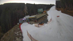 Červenohorské sedlo - Modrá sjezdovka - dojezd k lanové dráze - 22.12.2025 v 08:00