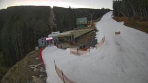 Červenohorské sedlo - Modrá sjezdovka - dojezd k lanové dráze - 22.12.2025 v 08:01