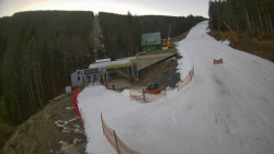 Modrá sjezdovka - dojezd k lanové dráze