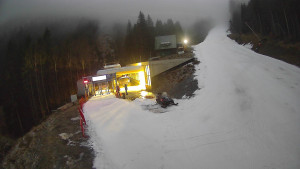 Červenohorské sedlo - Modrá sjezdovka - dojezd k lanové dráze - 23.12.2025 v 07:20