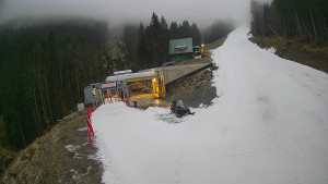 Červenohorské sedlo - Modrá sjezdovka - dojezd k lanové dráze - 23.12.2025 v 07:50