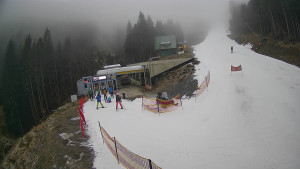 Červenohorské sedlo - Modrá sjezdovka - dojezd k lanové dráze - 23.12.2025 v 08:50