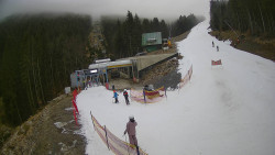 Modrá sjezdovka - dojezd k lanové dráze