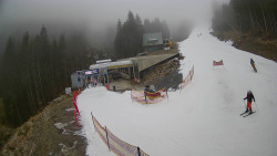 Modrá sjezdovka - dojezd k lanové dráze