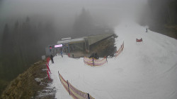 Modrá sjezdovka - dojezd k lanové dráze