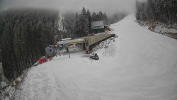 Modrá sjezdovka - dojezd k lanové dráze