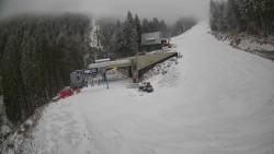 Modrá sjezdovka - dojezd k lanové dráze