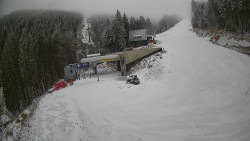 Modrá sjezdovka - dojezd k lanové dráze