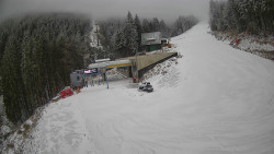 Modrá sjezdovka - dojezd k lanové dráze