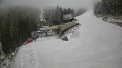 Modrá sjezdovka - dojezd k lanové dráze