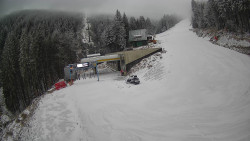 Modrá sjezdovka - dojezd k lanové dráze