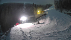 Modrá sjezdovka - dojezd k lanové dráze