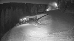 Modrá sjezdovka - dojezd k lanové dráze