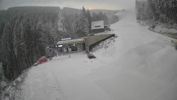 Modrá sjezdovka - dojezd k lanové dráze