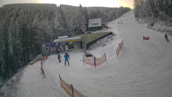 Modrá sjezdovka - dojezd k lanové dráze