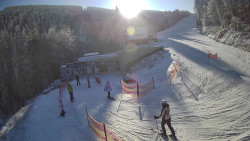 Modrá sjezdovka - dojezd k lanové dráze