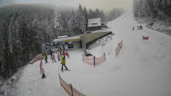 Modrá sjezdovka - dojezd k lanové dráze