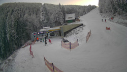 Modrá sjezdovka - dojezd k lanové dráze