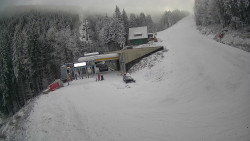 Modrá sjezdovka - dojezd k lanové dráze