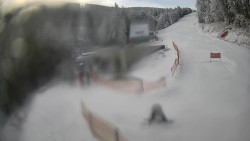 Modrá sjezdovka - dojezd k lanové dráze