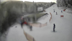 Modrá sjezdovka - dojezd k lanové dráze