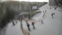 Modrá sjezdovka - dojezd k lanové dráze