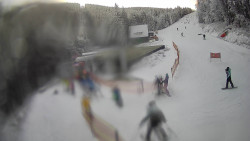 Modrá sjezdovka - dojezd k lanové dráze