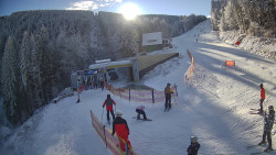 Modrá sjezdovka - dojezd k lanové dráze