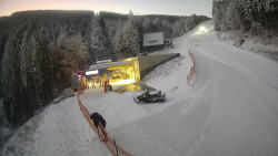 Modrá sjezdovka - dojezd k lanové dráze