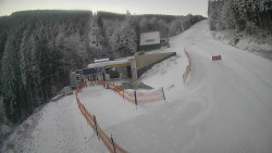 Modrá sjezdovka - dojezd k lanové dráze