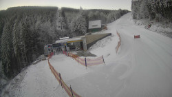 Modrá sjezdovka - dojezd k lanové dráze