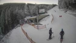 Modrá sjezdovka - dojezd k lanové dráze