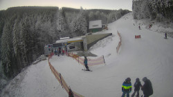 Modrá sjezdovka - dojezd k lanové dráze