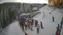 Modrá sjezdovka - dojezd k lanové dráze