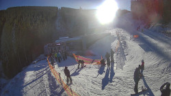 Modrá sjezdovka - dojezd k lanové dráze