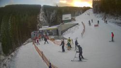 Modrá sjezdovka - dojezd k lanové dráze