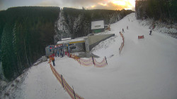 Modrá sjezdovka - dojezd k lanové dráze