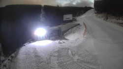 Modrá sjezdovka - dojezd k lanové dráze