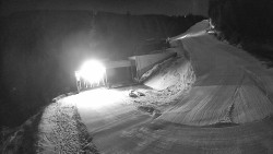 Modrá sjezdovka - dojezd k lanové dráze